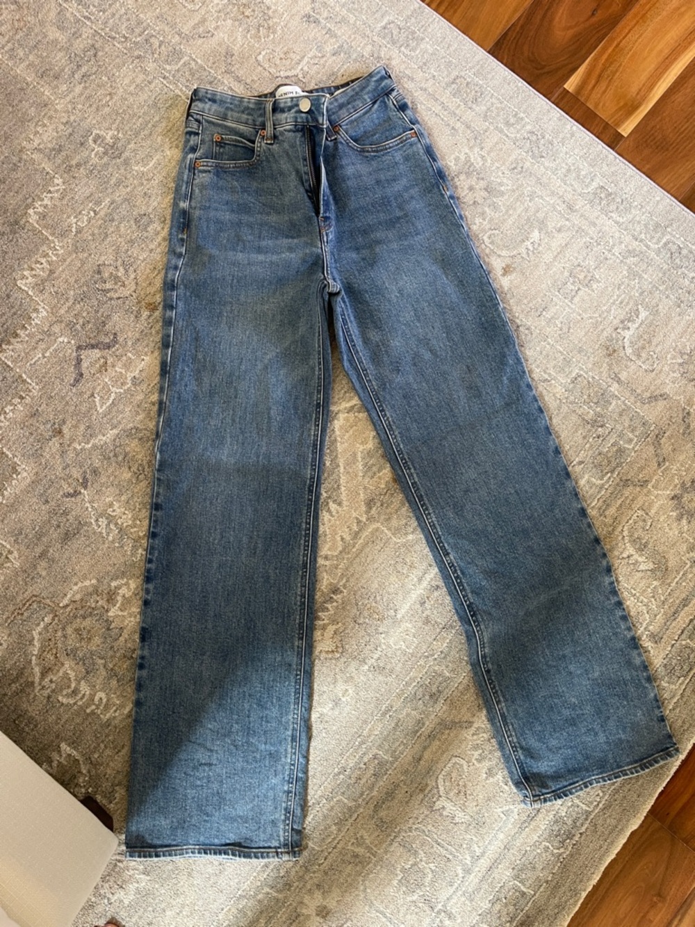 Denim Forum Light Blue High-Rise '90s Snatched Wide Jeans